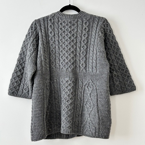 Kilronan Knitwear 100% Pure Merino Wool Gray Cardigan Made In Ireland - Picture 11 of 16